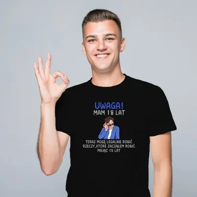 Koszulka Na 18 – Zabawny Nadruk, Super Pomysł Na Prezent