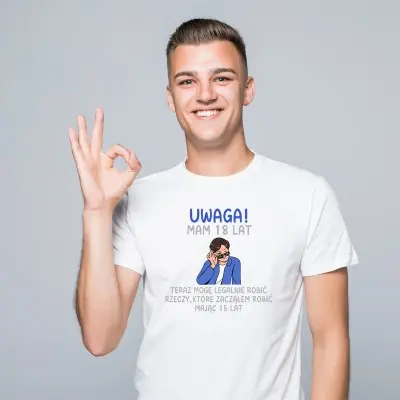 Koszulka Na 18 – Zabawny Nadruk, Super Pomysł Na Prezent