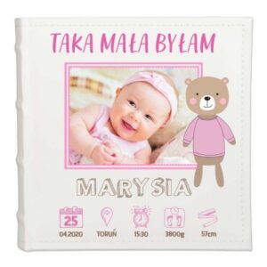 Album metryczka ze zdjęciem prezent chrzest roczek