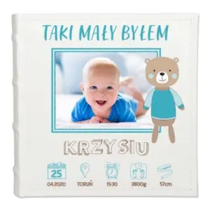 Album metryczka ze zdjęciem prezent chrzest roczek