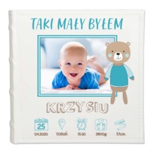 Album metryczka ze zdjęciem prezent chrzest roczek