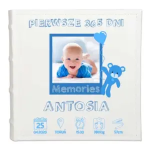 Album metryczka ze zdjęciem prezent chrzest roczek