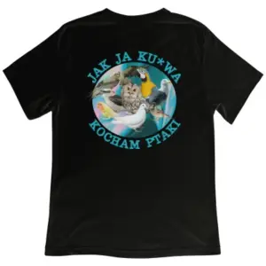 Koszulka z nadrukiem „Jak Ja Ku*wa Kocham Ptaki” – dla prawdziwych pasjonatów