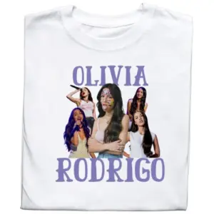 Koszulka z nadrukiem – Napis "Oliwia Rodrigo" dla fanów muzyki pop