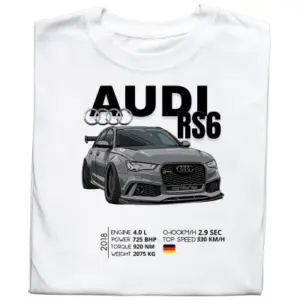 Koszulka z nadrukiem AUDI RS6 – Siła, Styl i Quattro w Jednym