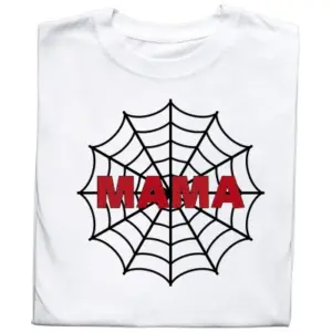 Koszulka z grafiką pajęczyny i napisem „MAMA” – Superbohaterka w akcji!