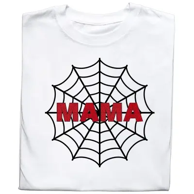 Koszulka z grafiką pajęczyny i napisem „MAMA” – Superbohaterka w akcji!