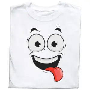 Koszulka z grafiką: Szczęśliwa mina – radość na pełnym luzie!