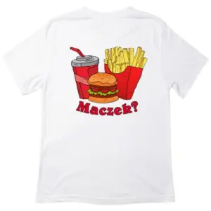 Koszulka z nadrukiem „MACZEK” – zestaw z charakterem