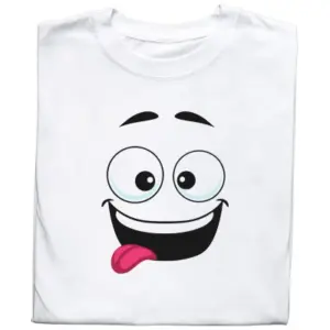 Koszulka z grafiką śmiesznej minki – styl i humor w jednym