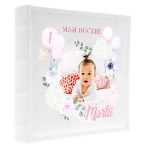Personalizowany album dla dziecka na roczek – ze zdjęciem na okładce