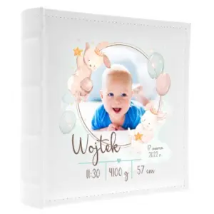 Personalizowany album dla dziecka ze zdjęciem i metryczką narodzin
