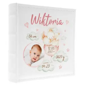 Personalizowany album dla dziecka ze zdjęciem i metryczką narodzin