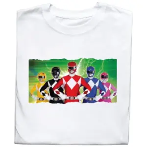 Koszulka z nadrukiem „Power Rangers” – Moc Humoru Aktywna!