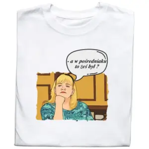 Koszulka z nadrukiem „Halinka Kiepska – Pośredniak Czeka!”