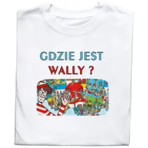 Koszulka z Nadrukiem „Gdzie jest Wally?” – Śmieszna Koszulka