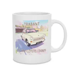 Kubek z Grafiką Trabant Retro PRL – prezent dla fana motoryzacji
