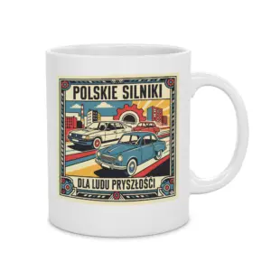 Kubek Polskie Samochody – kubek z grafiką, idealny prezent dla fana motoryzacji
