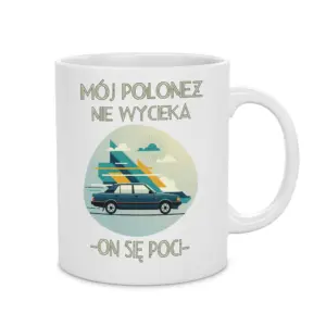Kubek Polonez – kubek z grafiką, idealny prezent dla fana klasycznej motoryzacji