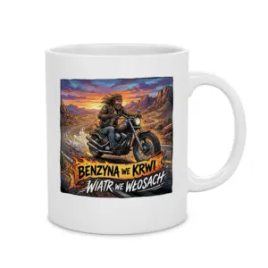 Kubek Motor Potężny – kubek z nadrukiem, prezent dla fana motoryzacji