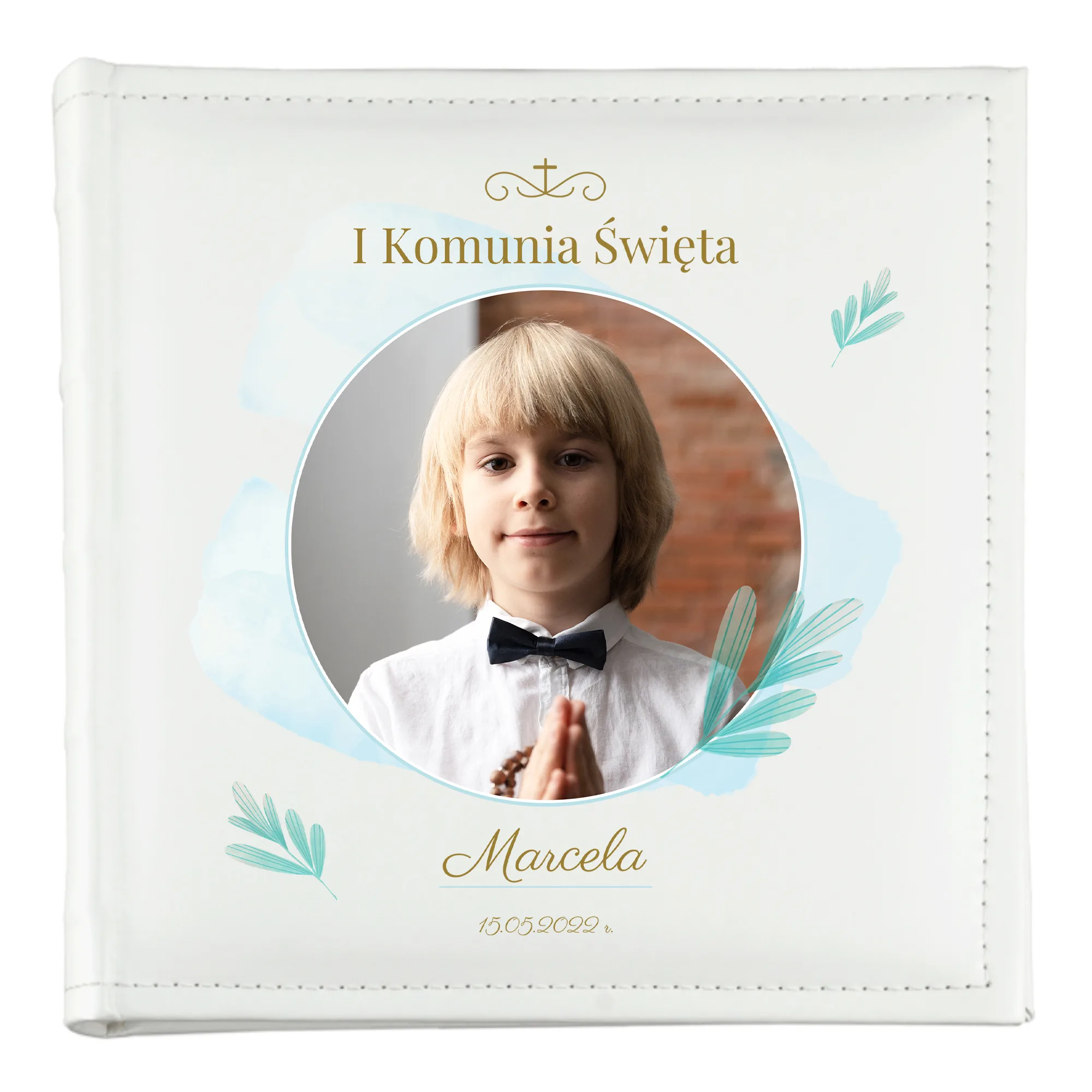 Personalizowany album na zdjęcia – pamiątka I Komunii Świętej