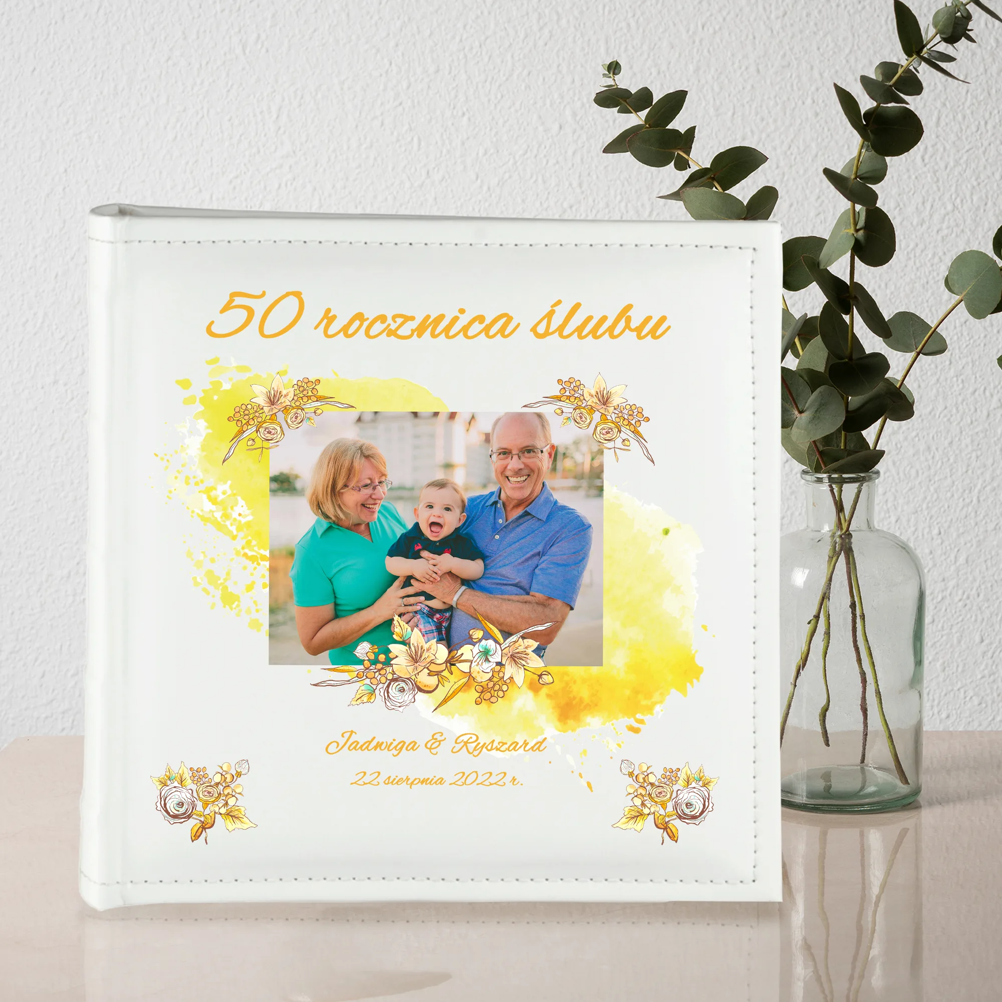 Personalizowany Album na Rocznicę Ślubu ze Zdjęciem, Imionami i Datą - obrazek 2