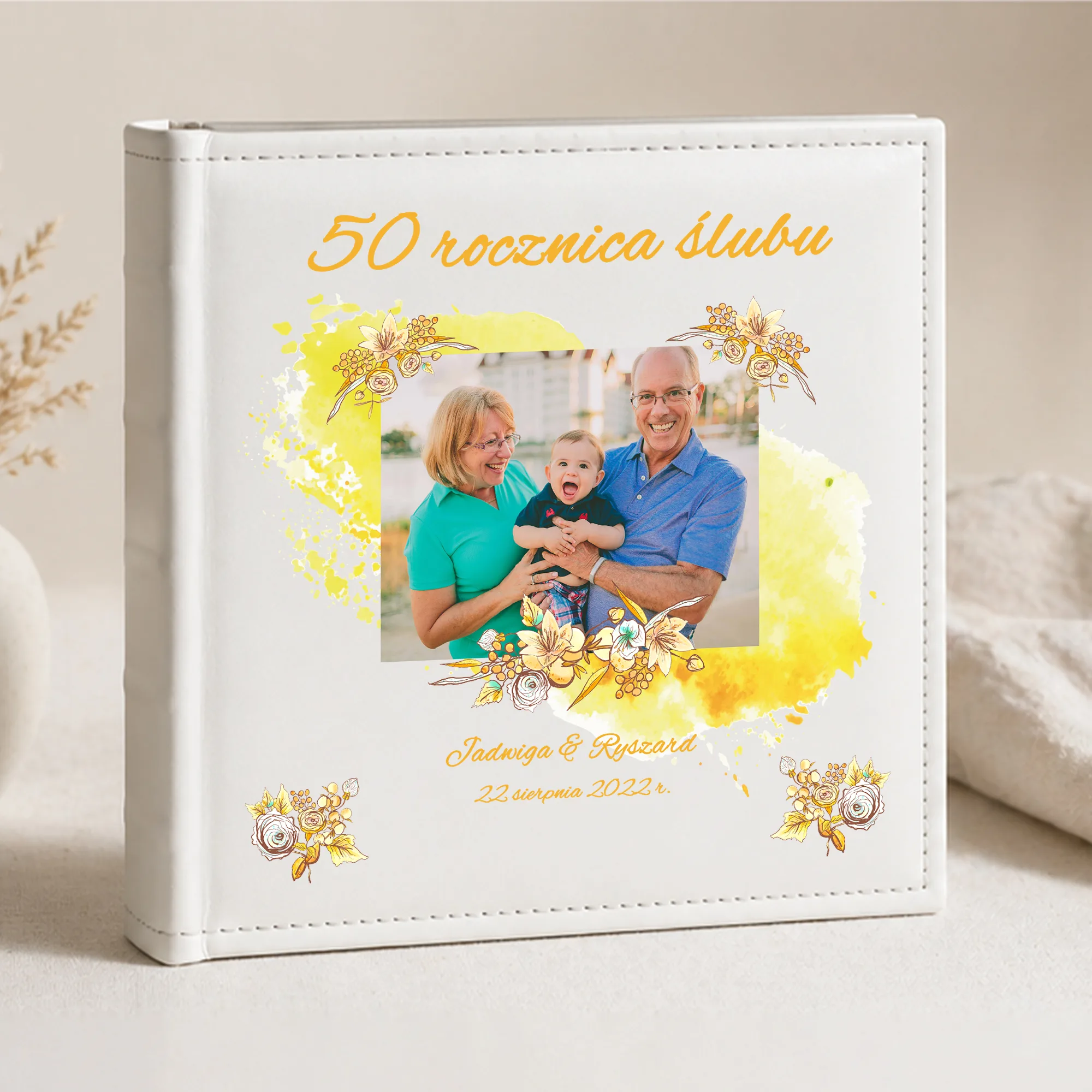 Personalizowany Album na Rocznicę Ślubu ze Zdjęciem, Imionami i Datą - obrazek 3