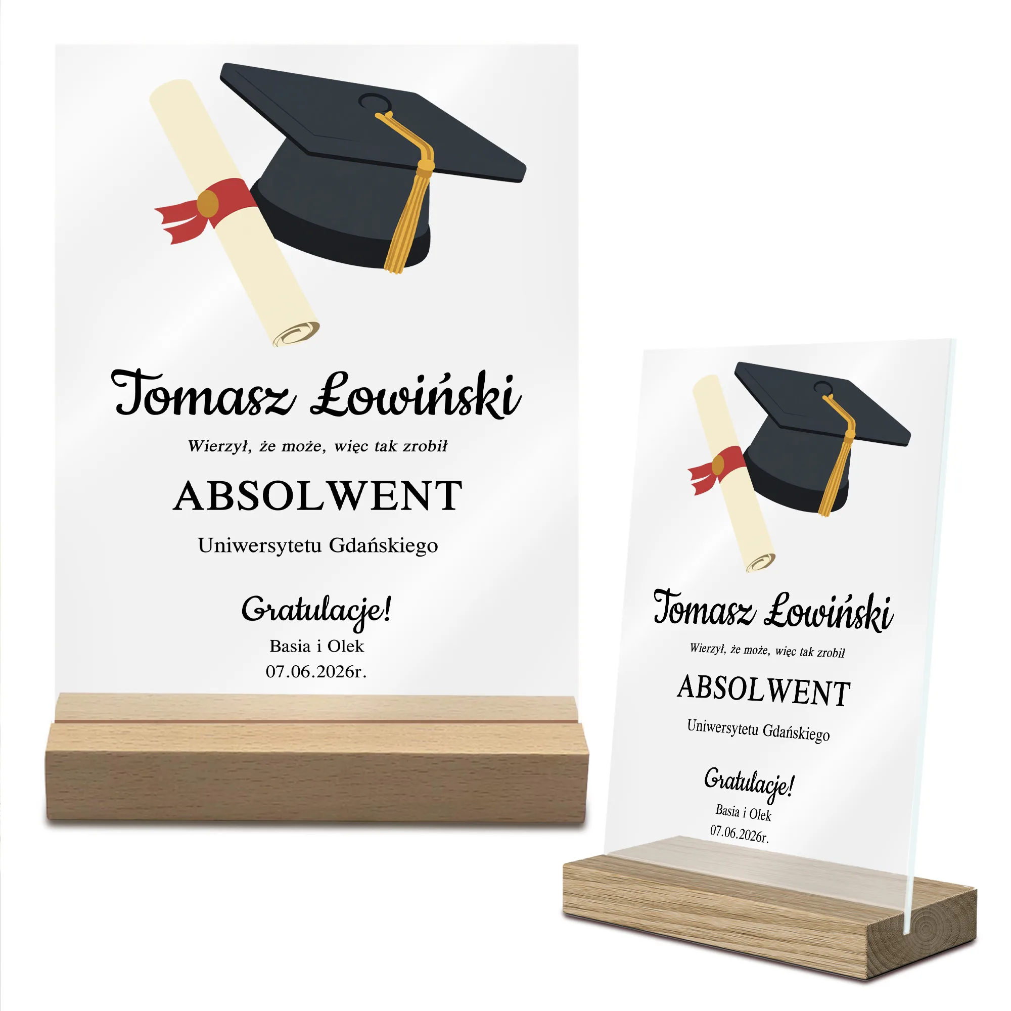 Statuetka dla Absolwenta – Personalizowana Pamiątka Ukończenia Studiów dla Chłopaka - obrazek 2