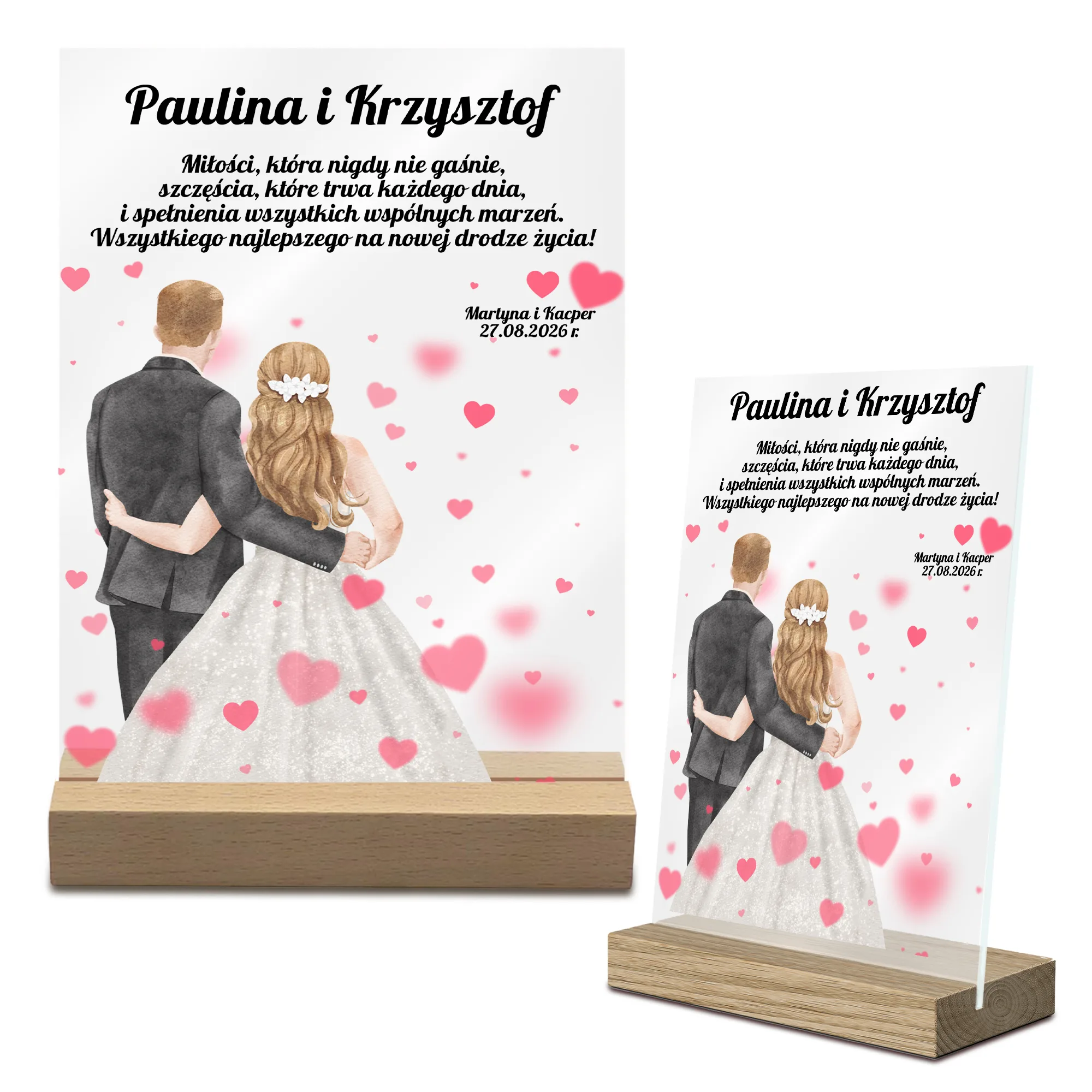 Statuetka Ślubna – Pamiątka i Życzenia dla Pary Młodej - obrazek 2