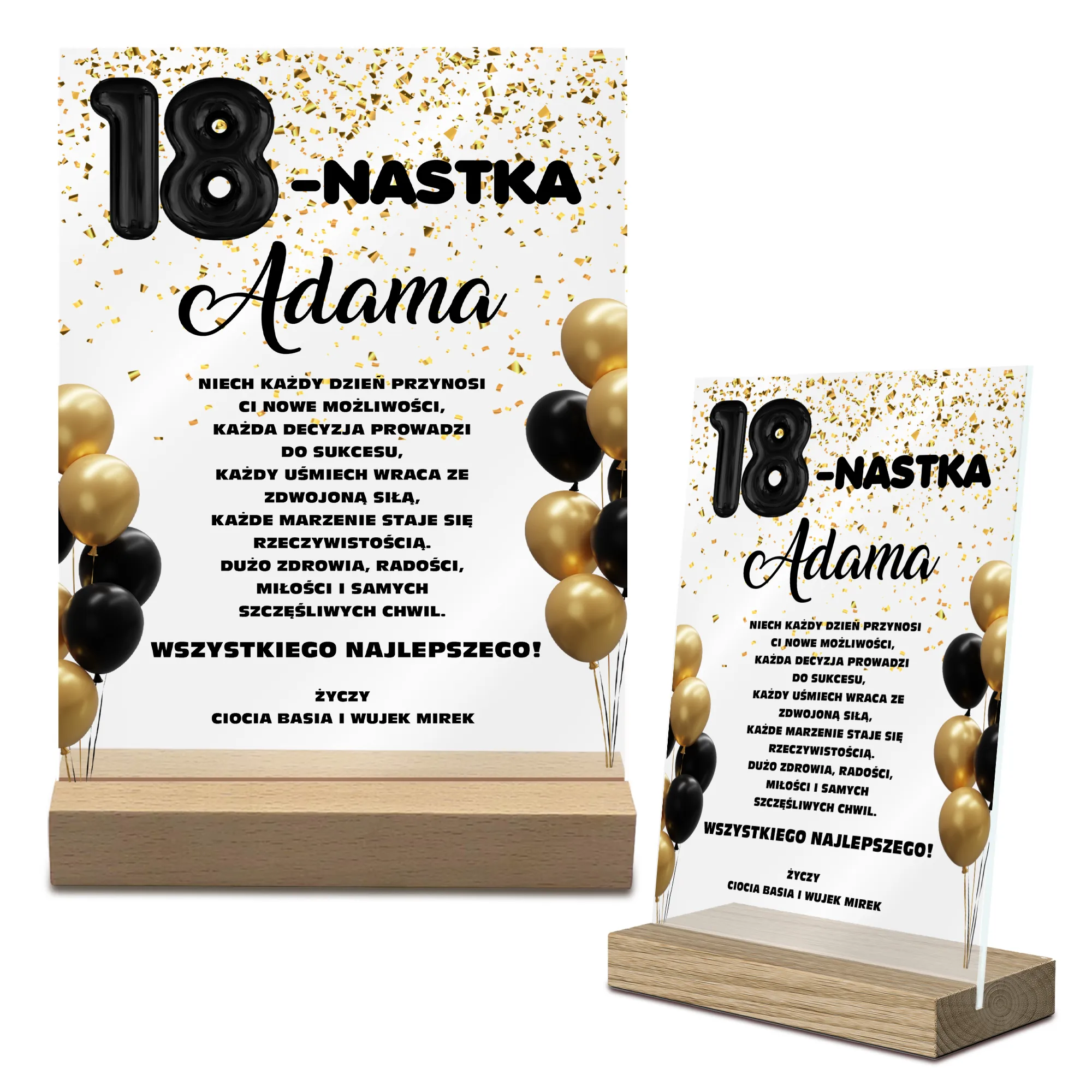 Statuetka na 18 Urodziny z Życzeniami – Personalizowana Pamiątka - obrazek 2