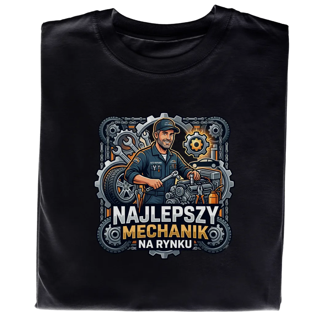 Koszulka z nadrukiem „Najlepszy Mechanik”