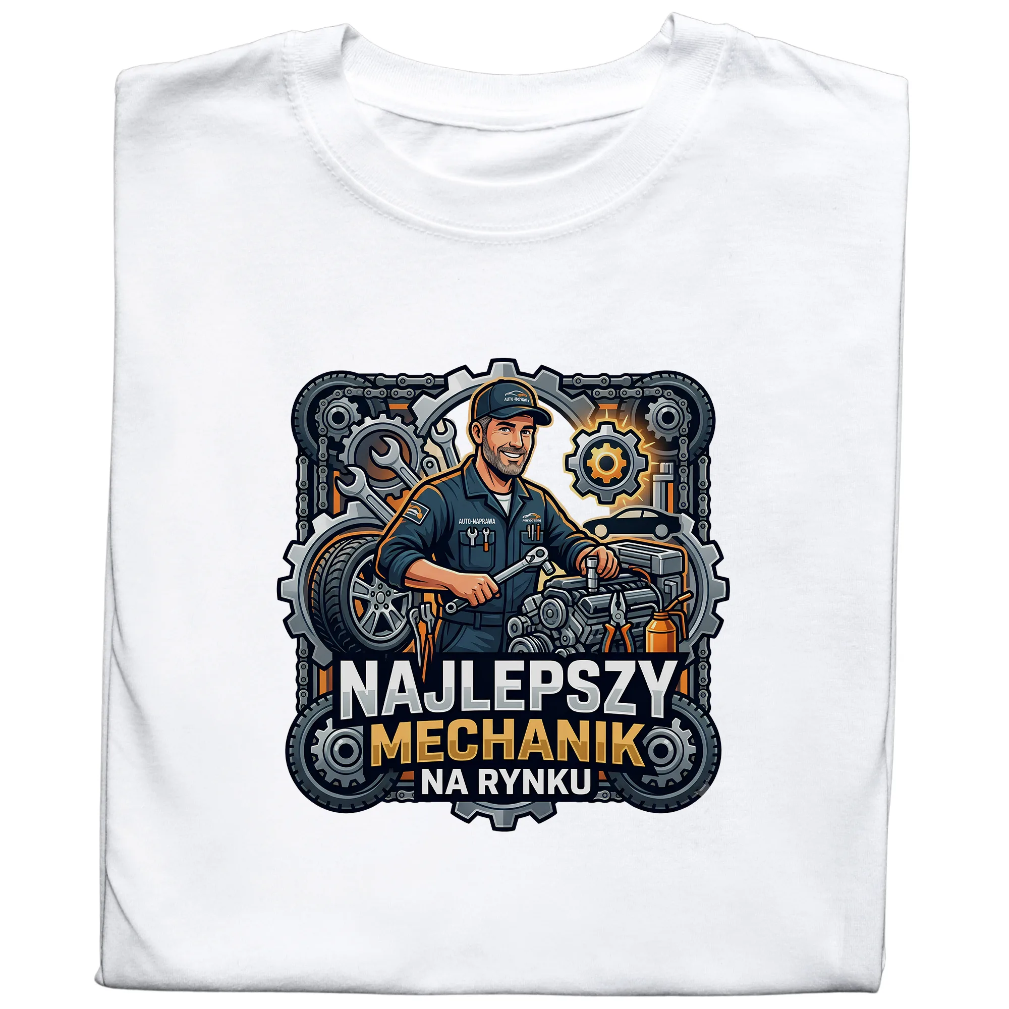 Koszulka z nadrukiem „Najlepszy Mechanik” - obrazek 4