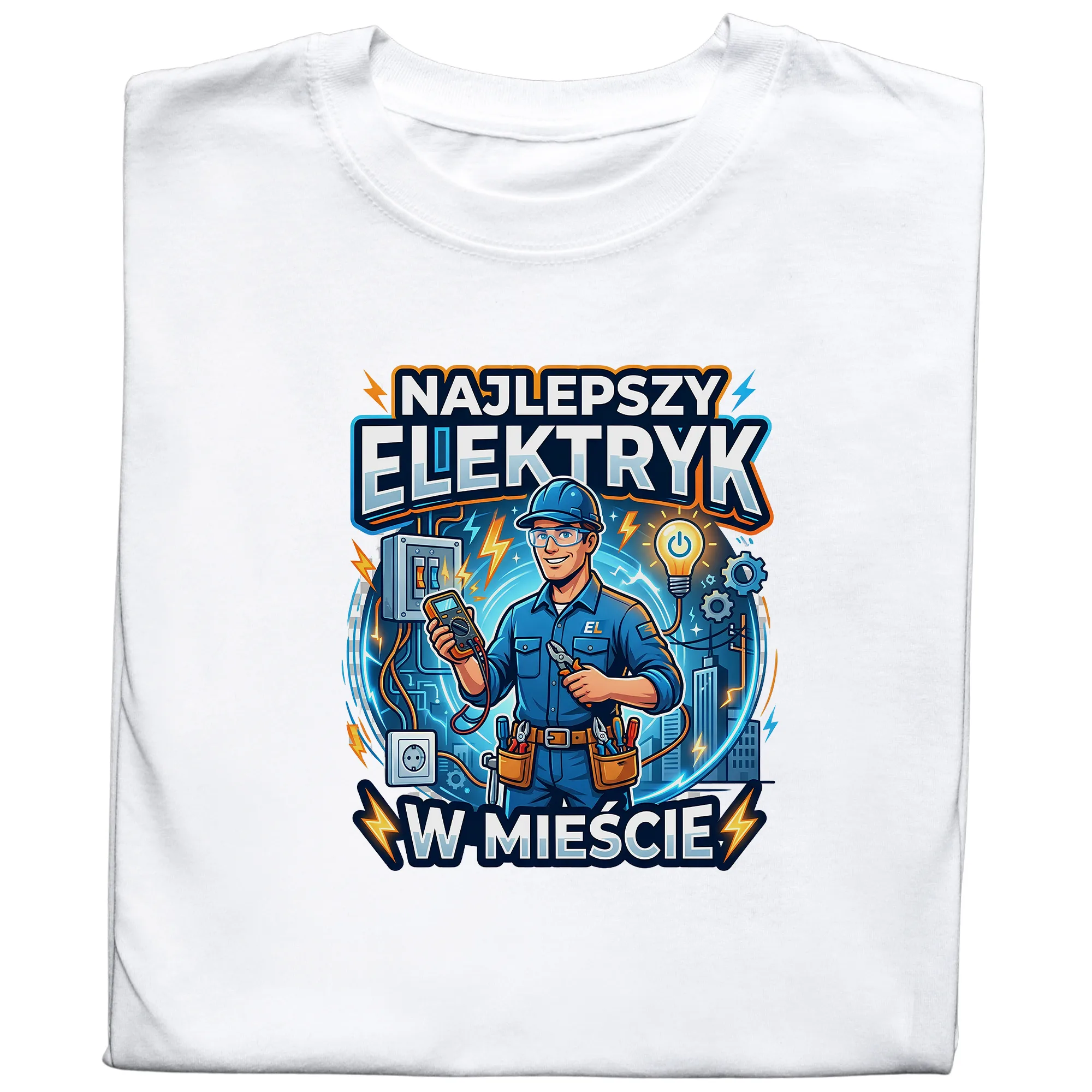Koszulka z nadrukiem „Najlepszy Elektryk” - obrazek 4