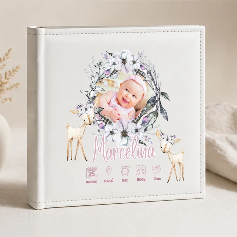 Album na Chrzest ze Zdjęciem i Metryczką – Personalizowany Prezent na Roczek