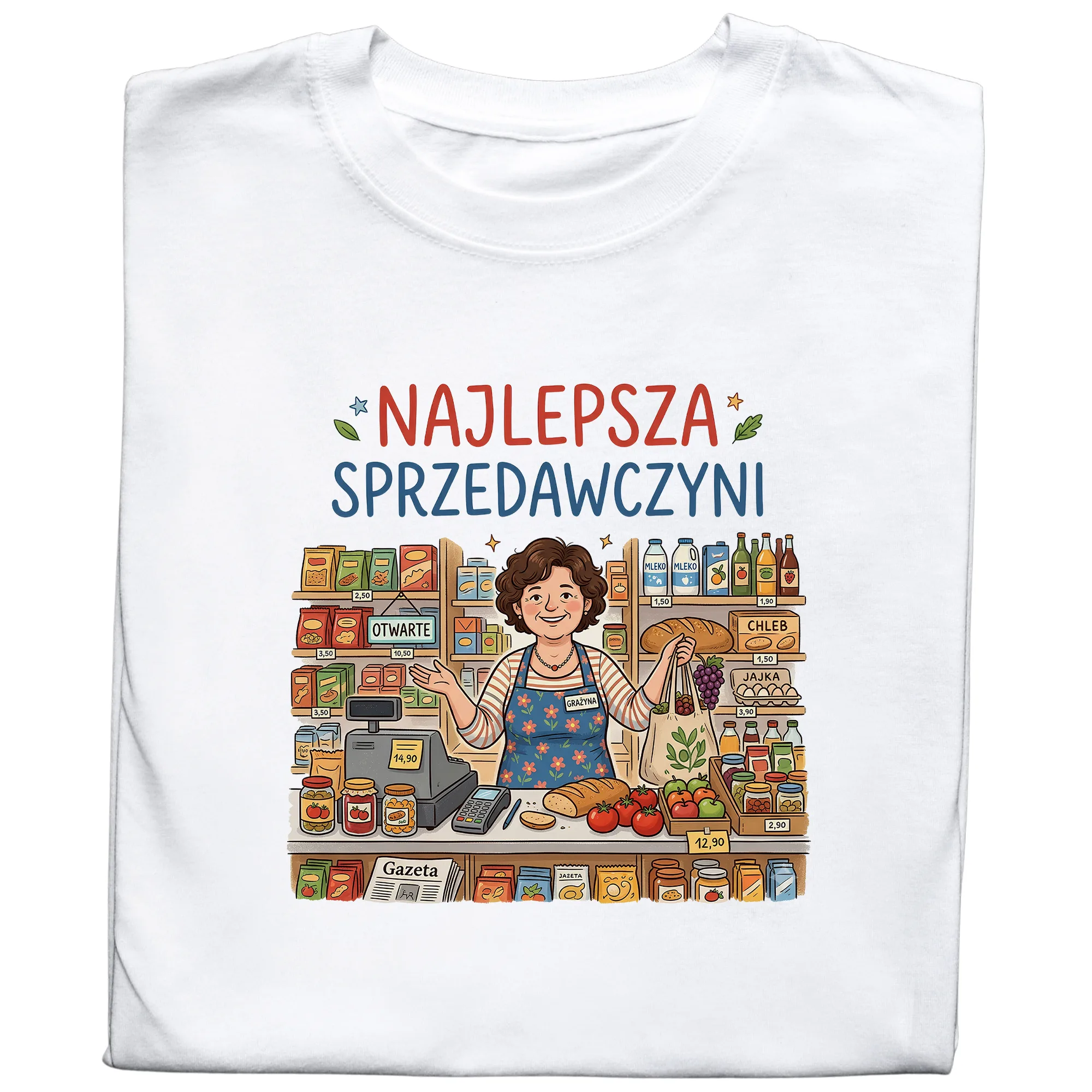Koszulka Z Nadrukiem „Najlepsza Sprzedawczyni”