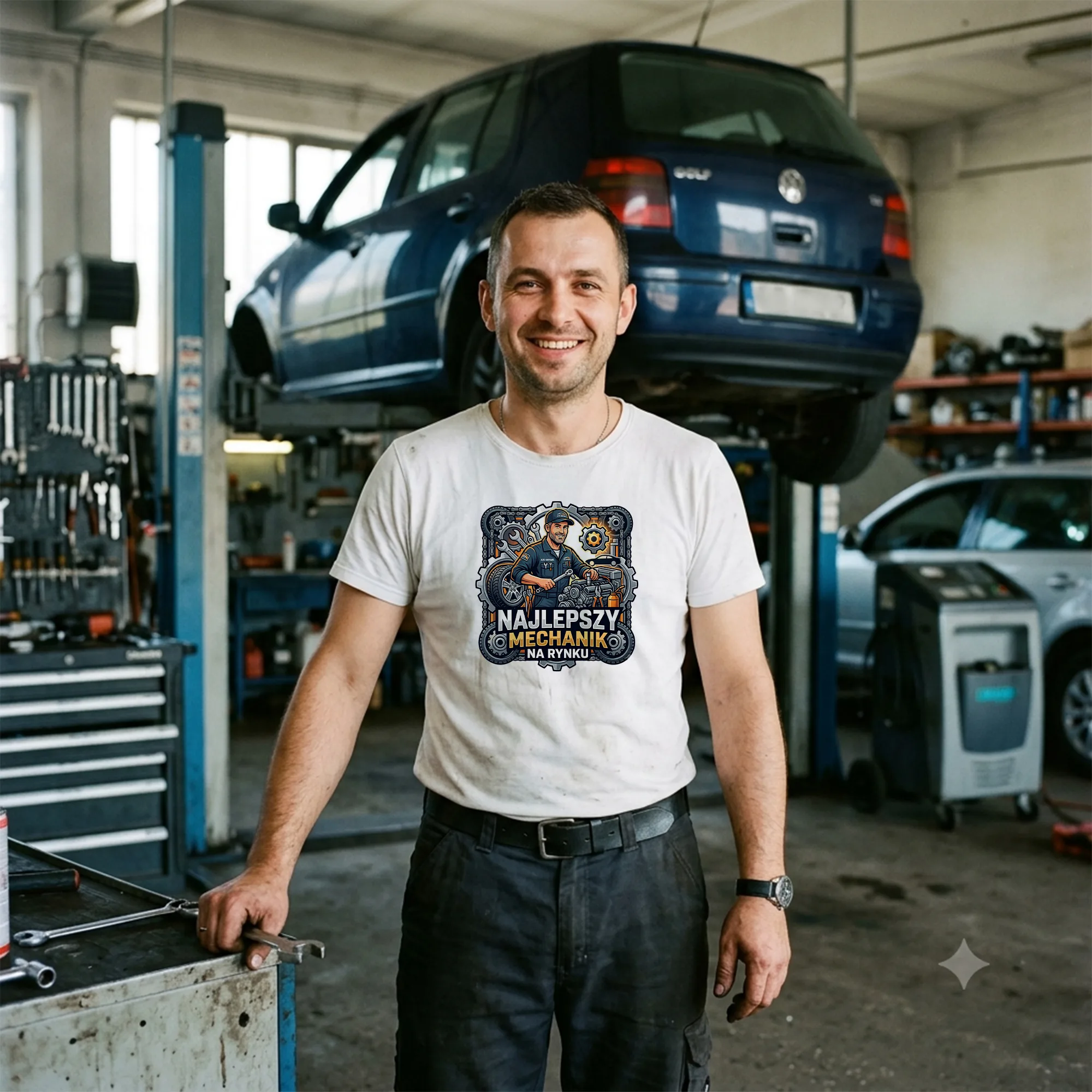 Koszulka z nadrukiem „Najlepszy Mechanik” - obrazek 5