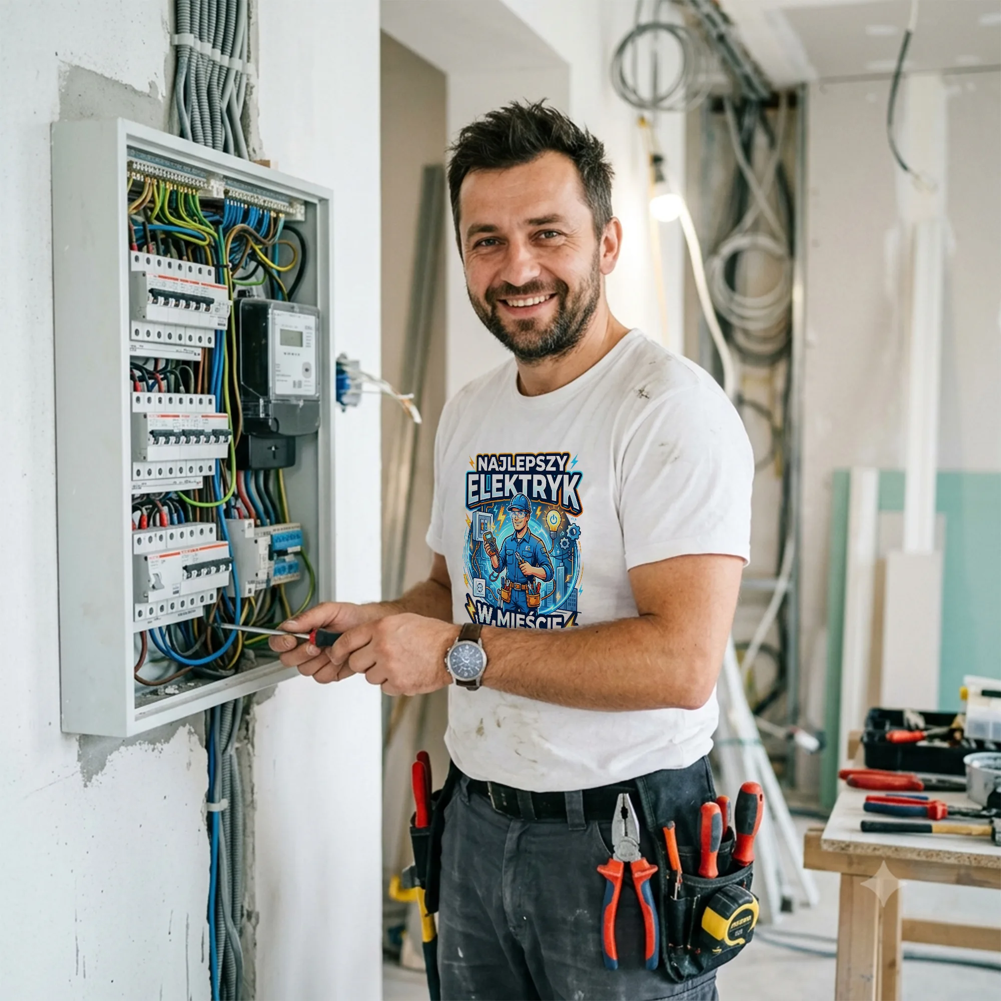 Koszulka z nadrukiem „Najlepszy Elektryk” - obrazek 5