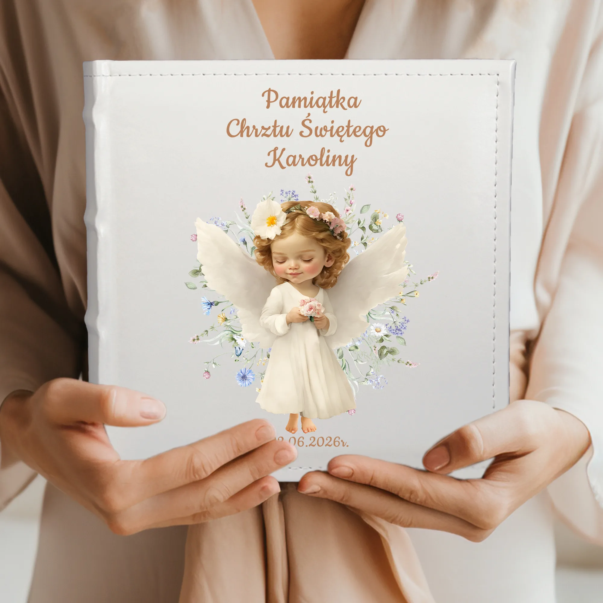 Album na Zdjęcia – Pamiątka Chrztu Świętego z Aniołkiem