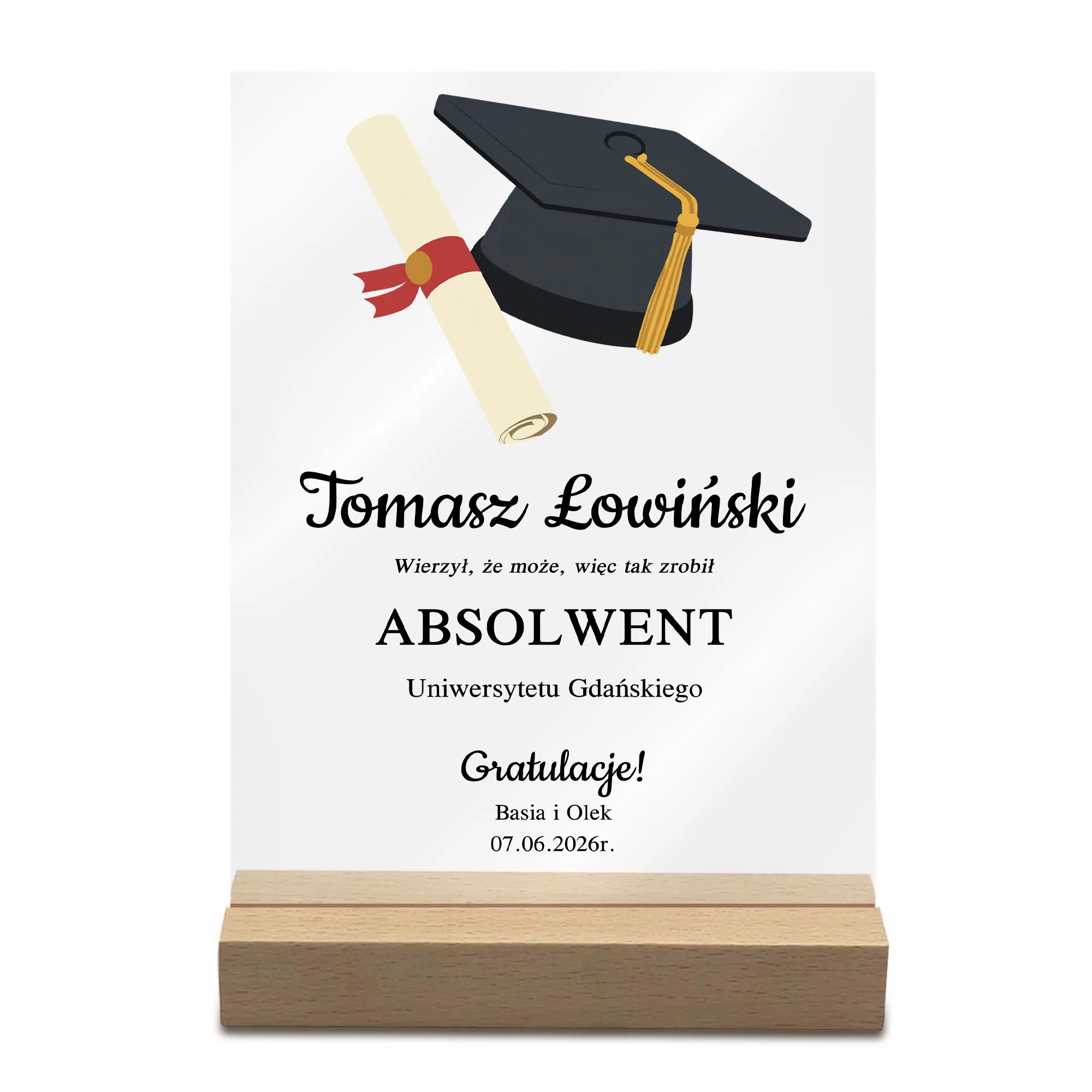 Statuetka dla Absolwenta – Personalizowana Pamiątka Ukończenia Studiów dla Chłopaka - obrazek 5