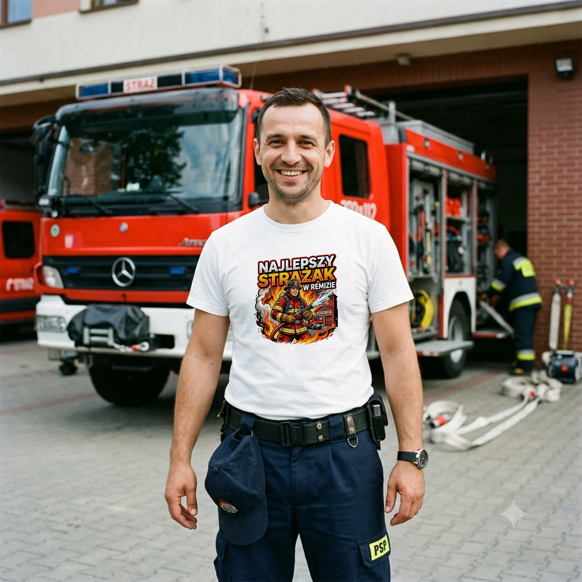 Koszulka Z Nadrukiem – Śmieszny Prezent Dla Strażaka - obrazek 5