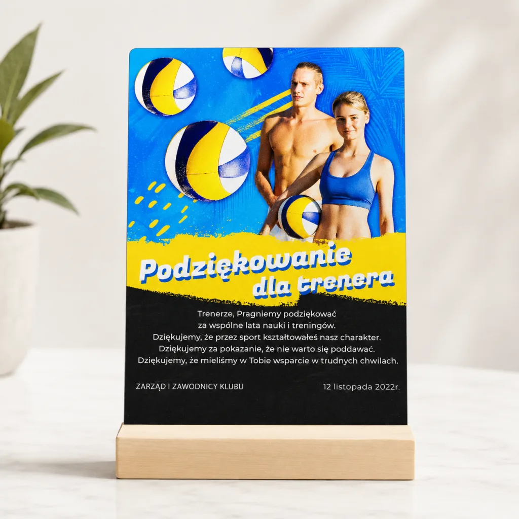 Prezent dla Trenera Siatkówki – Personalizowane Podziękowanie Statuetka Pamiątka