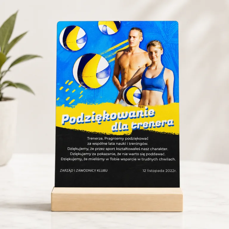 Prezent dla Trenera Siatkówki – Personalizowane Podziękowanie Statuetka Pamiątka