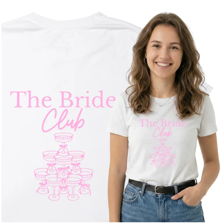 Koszulka z Nadrukiem Druhna Bride Club Meme – Koszulka na Wieczór Panieński