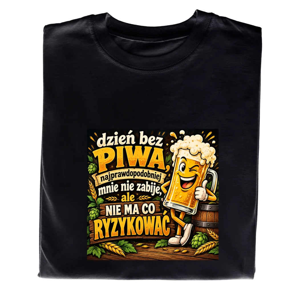 Koszulka z Nadrukiem Piwo Ryzyko – Śmieszny Prezent dla Niego