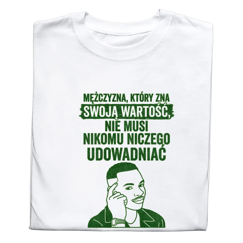 Koszulka z Nadrukiem dla Chłopaka Mężczyzny – Cytat z Charakterem