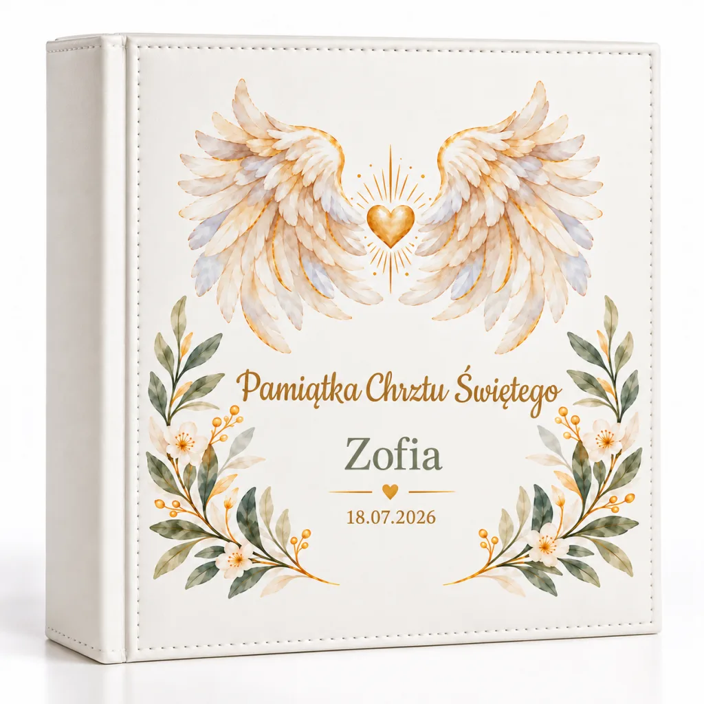 Album na Chrzest z Imieniem i Datą — Anielskie Skrzydła