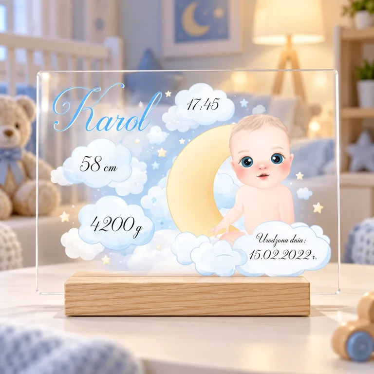 Statuetka Metryczka Narodzin dla Chłopca – Piękny Personalizowany Prezent