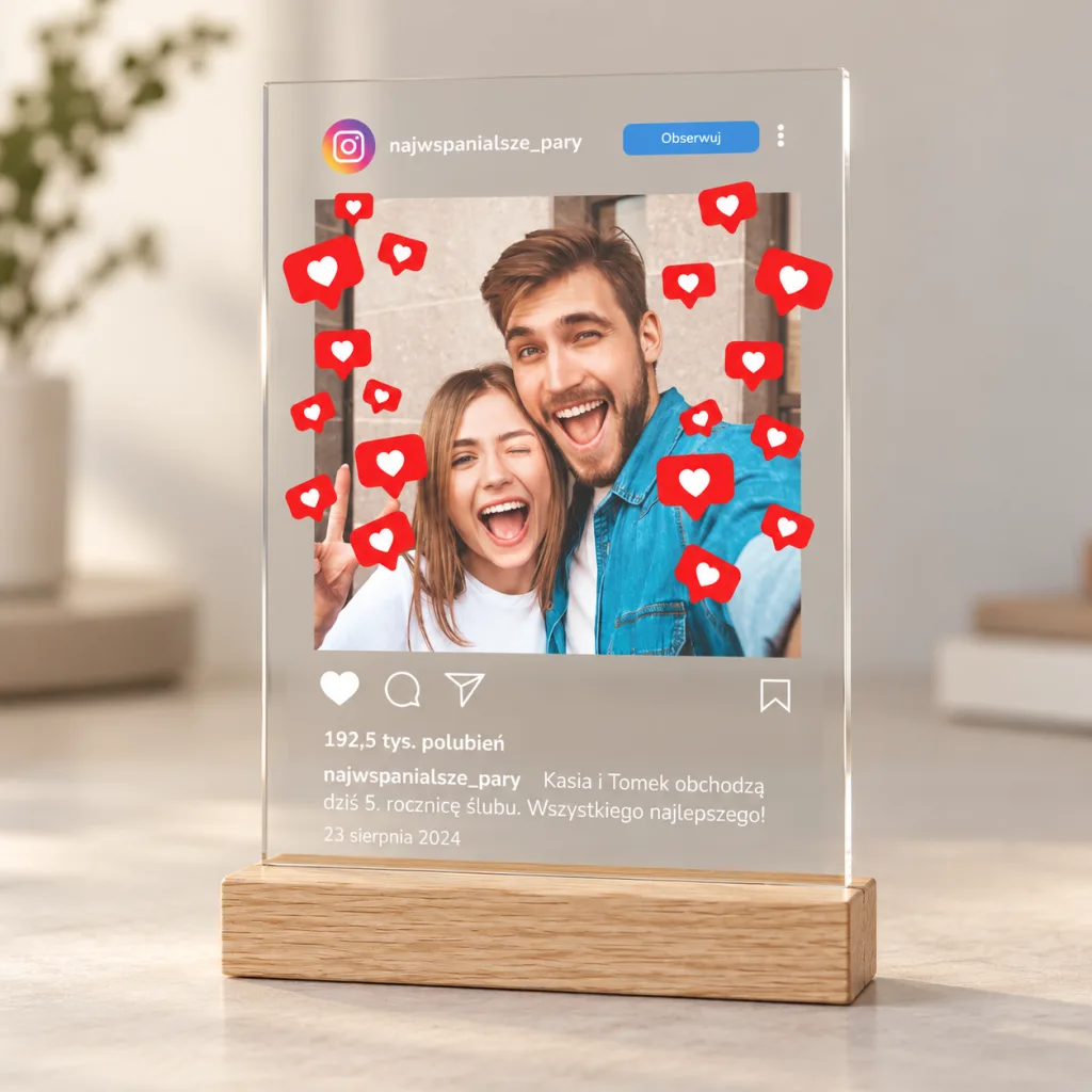 Statuetka dla Pary w Stylu Instagram – Personalizowana ze Zdjęciem