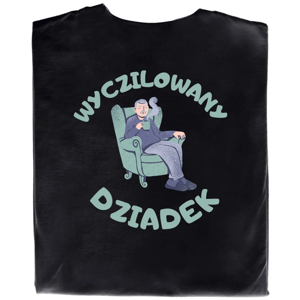 Koszulka z Nadrukiem „Wyczilowany Dziadek” – Śmieszny Prezent dla Dziadka