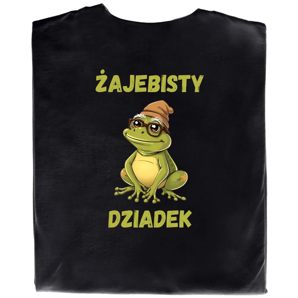 Koszulka z Nadrukiem Żaba „Żajebisty Dziadek” – Śmieszny Prezent dla Dziadka